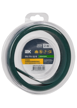 Трубка термоусадочная ТТУ нг-LS 12/6 зеленая (2м/упак) IEK