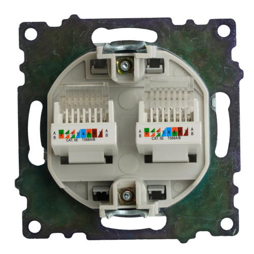 Розетка компьютерная 2-местная RJ-45 (механизм) STEKKER GLS00-7109-03 , серия Катрин, серебро Розетка компьютерная 2-местная RJ-45 (механизм) STEKKER GLS00-7109-03 , серия Катрин, серебро