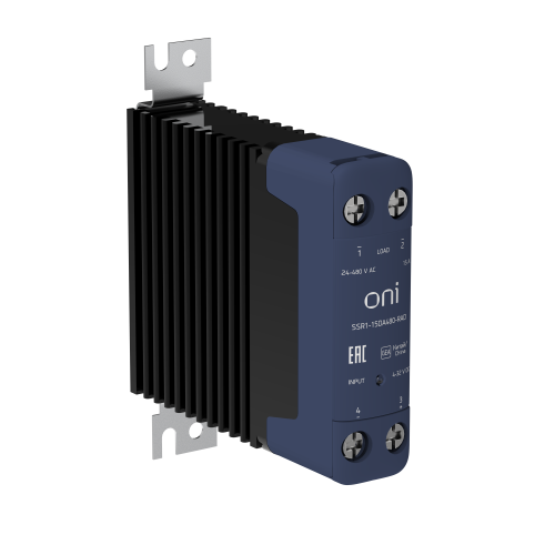 Реле твердотельное SSR1 15А 4-32В DC 24-480В AC с радиатором ONI