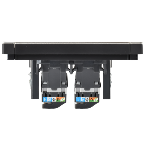 FORTE&PIANO Розетка компьютерная двойная RJ45 кат.5E FP633M металл шампань IEK FORTE&PIANO Розетка компьютерная двойная RJ45 кат.5E FP633M металл шампань IEK