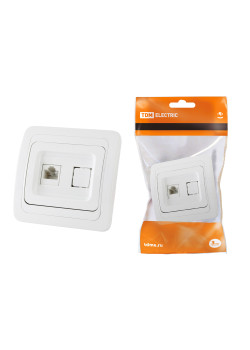 Розетка компьютерная RJ-45 белая 