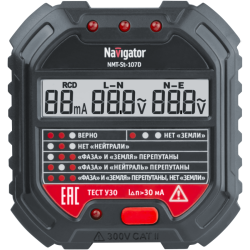 Тестер 95 797 NMT-St-107D для розеток и УЗО с вольтметром Navigator 95797