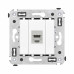 Компьютерная розетка RJ-45 без шторки в стену, кат.6 одинарная экранированная, Avanti, белое облако