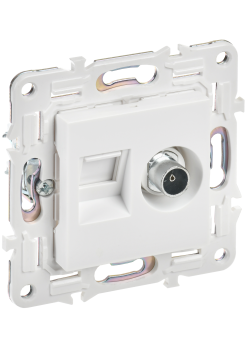 SKANDY Розетка двойная TV+RJ45 кат.5E SK-A14W арктический белый IEK