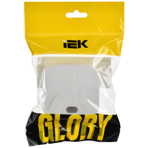 GLORY Выключатель 1-клавишный для открытой установки с индикацией 10А ВС20-1-1-ХБм белый матовый IEK