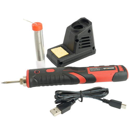Паяльник беспроводной 8W, нихромовый нагреватель, 1800 mAh, 5В, красный/черный, PLE801-08 Паяльник беспроводной 8W, нихромовый нагреватель, 1800 mAh, 5В, красный/черный, PLE801-08