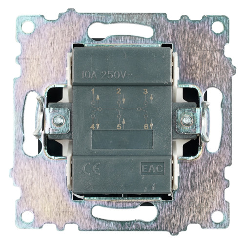 Переключатель 2-клавишный (механизм), STEKKER GLS10-7107-05, 250V, 10А, серия Катрин, черный Переключатель 2-клавишный (механизм), STEKKER GLS10-7107-05, 250V, 10А, серия Катрин, черный