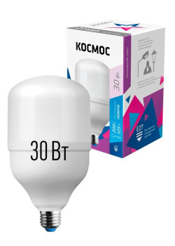 Лампа светодиодная высокомощная 30Вт 6500К E27 Космос LksmHWLED30WE2765