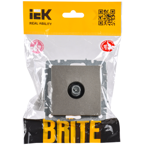 BRITE Розетка TV проходная РТВ10-0-БрШ шампань IEK BRITE Розетка TV проходная РТВ10-0-БрШ шампань IEK