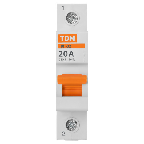 Выключатель нагрузки (мини-рубильник) ВН-32 1P 20A Home Use TDM Выключатель нагрузки (мини-рубильник) ВН-32 1P 20A Home Use TDM
