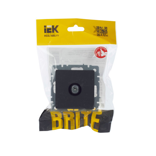 BRITE Розетка TV проходная РТВ10-0-БрГ графит IEK BRITE Розетка TV проходная РТВ10-0-БрГ графит IEK