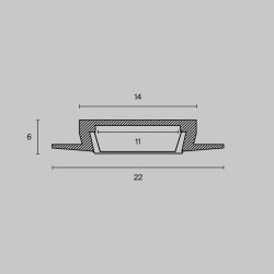 Профиль алюминиевый встраив. 22х6 Maytoni ALM004S-2M