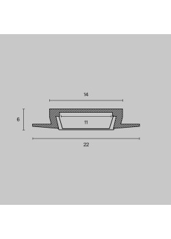 Профиль алюминиевый встраив. 22х6 Maytoni ALM004S-2M