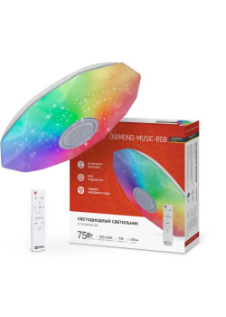 Светильник светодиодный COMFORT DIAMOND-MUSIC-RGB 75Вт 230В 3000-6500К 6000лм 500х100мм с пультом ДУ IN HOME 4690612044590