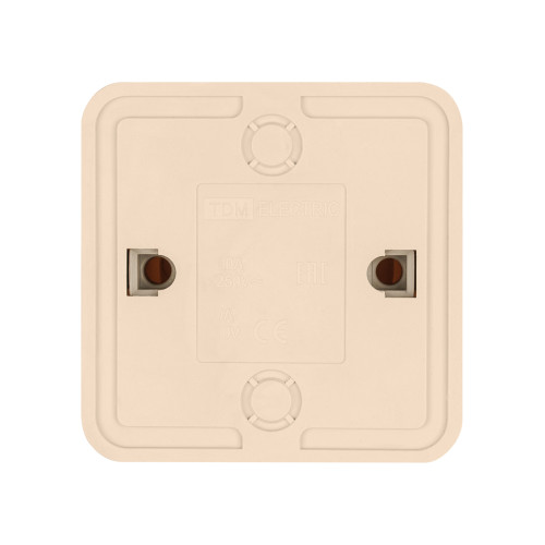 Розетка 2П открытой установки с з/ш IP20 10А, слоновая кость Розетка 2П открытой установки с з/ш IP20 10А, слоновая кость