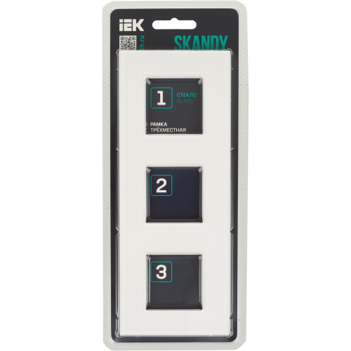 SKANDY Рамка 3-местная SK-F23W стекло арктический белый IEK SKANDY Рамка 3-местная SK-F23W стекло арктический белый IEK