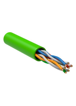 Кабель витая пара U/UTP кат.5E 4х2х24AWG solid LSZH нг(А)-HFLTx зел. (305м) (м) ITK LC1-C5E04-122