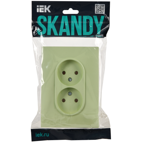 SKANDY Розетка 2-местная без заземления без защитных шторок 10А в сборе SK-R10G мятный IEK SKANDY Розетка 2-местная без заземления без защитных шторок 10А в сборе SK-R10G мятный IEK