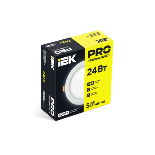 Светильник светодиодный ДВО 1821 PRO круг 24Вт 4000K IP54 белый IEK Светильник светодиодный ДВО 1821 PRO круг 24Вт 4000K IP54 белый IEK