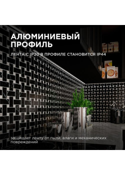 Профиль для светодиодной ленты анод П-образ накладной сер. 15.2х6мм 2м алюм. Apeyron 08-01