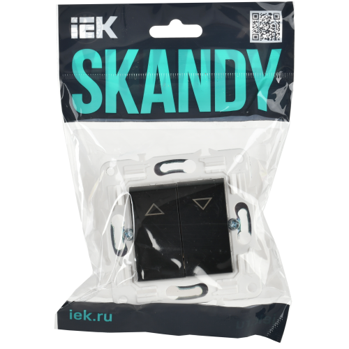 SKANDY Выключатель жалюзи 10А SK-V12Bl черный IEK SKANDY Выключатель жалюзи 10А SK-V12Bl черный IEK