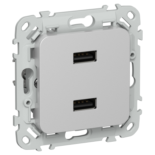 FLITE Розетка USB A+A 2,1А РЮ-2-ФлА алюминий IEK