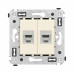 Компьютерная розетка RJ-45 без шторки в стену, кат.6А двойная экранированная, Avanti, ванильная дымка Компьютерная розетка RJ-45 без шторки в стену, кат.6А двойная экранированная, Avanti, ванильная дымка