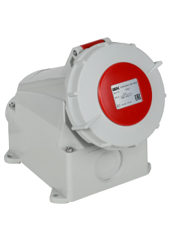 Розетка стационарная ССИ-1242 32А-6ч 380В 3P+PE IP67 IEK