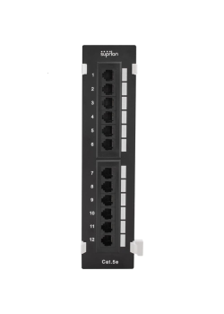 Патч-панель настенная 12 портов RJ-45. UTP. Cat.5e