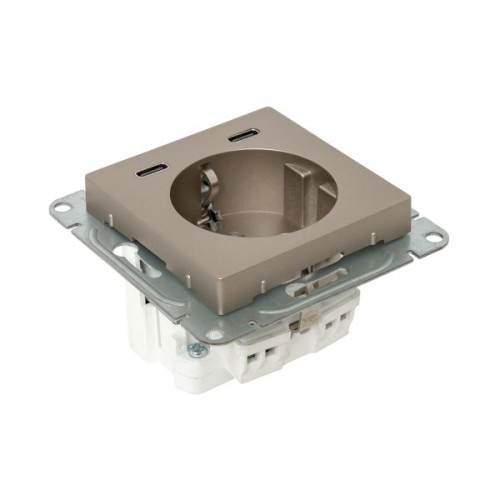 Механизм роз., с USB-C - 2шт, 16А, с.з., с.ш., шамп., Эпика EKF Механизм роз., с USB-C - 2шт, 16А, с.з., с.ш., шамп., Эпика EKF