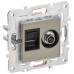 SKANDY Розетка двойная TV+RJ45 кат.5E SK-A14N металл никель IEK