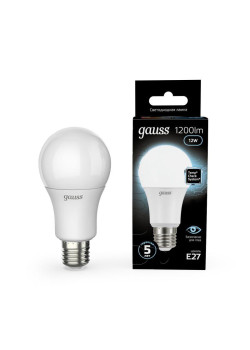 Лампа светодиодная Black 12Вт A60 грушевидная 4100К нейтр. бел. E27 1200лм GAUSS 102502212