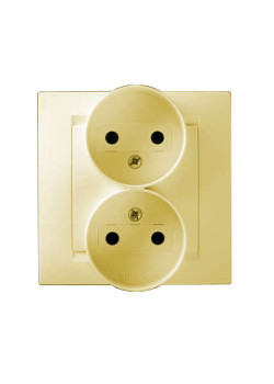 Розетка 2-м СП Simon15 16А IP20 250В без заземл. винт. клеммы сл. кость Simon 1590457-031
