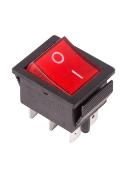 Выключатель клавишный 250В 15А (6с) ON-ON с подсветкой (RWB-506; SC-767) красн. Rexant 36-2350