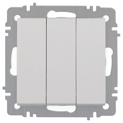 Выключатель Intro Accent 6-106-01 тройной 10А-250В IP20 СУ AL/CU бел. Intro Б0063531