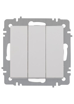 Выключатель Intro Accent 6-106-01 тройной 10А-250В IP20 СУ AL/CU бел. Intro Б0063531