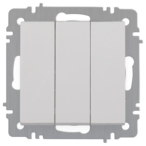 Выключатель Intro Accent 6-106-01 тройной 10А-250В IP20 СУ AL/CU бел. Intro Б0063531