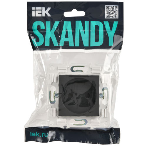 SKANDY Розетка без заземления с защитными шторками 10А SK-R01G графит IEK SKANDY Розетка без заземления с защитными шторками 10А SK-R01G графит IEK