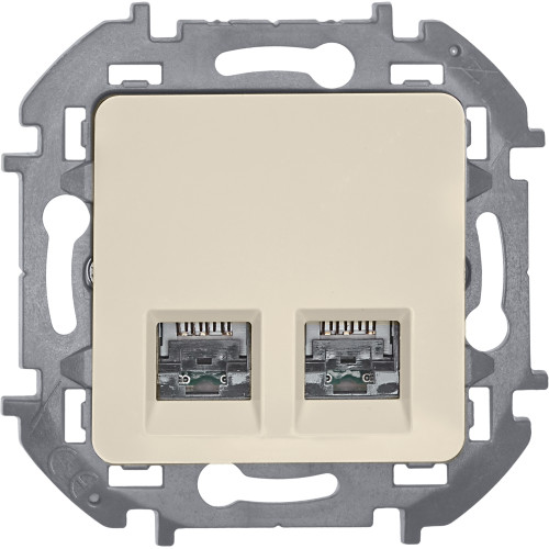 INSPIRIA Розетка компьютерная двойная RJ45 категория 5Е UTP слоновая кость INSPIRIA Розетка компьютерная двойная RJ45 категория 5Е UTP слоновая кость