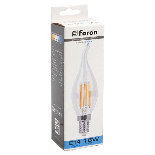 Лампа светодиодная Feron LB-718 Свеча на ветру E14 15W 230V 6400K Лампа светодиодная Feron LB-718 Свеча на ветру E14 15W 230V 6400K