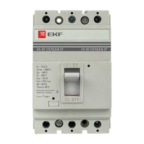 ВА-99 125/12,5А 3P 25кА EKF ВА-99 125/12,5А 3P 25кА EKF