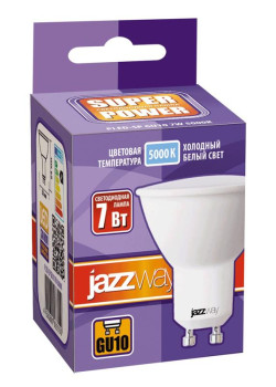 Лампа светодиодная PLED-SP 7Вт PAR16 5000К холод. бел. GU10 520лм 230В JazzWay 1033574