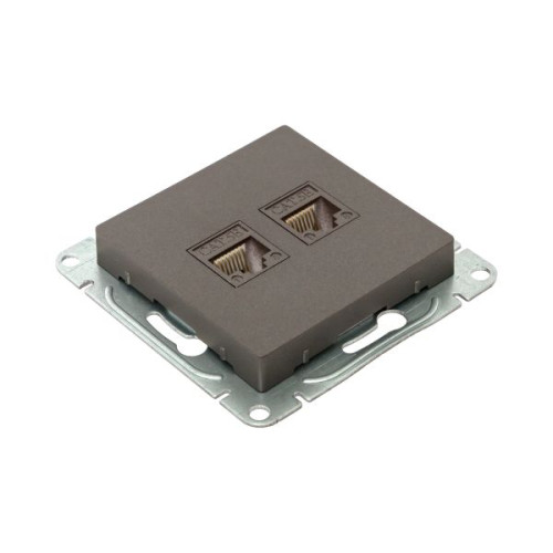 Механизм роз., RJ45 - 2шт, (cat5), мокко., Эпика EKF Механизм роз., RJ45 - 2шт, (cat5), мокко., Эпика EKF