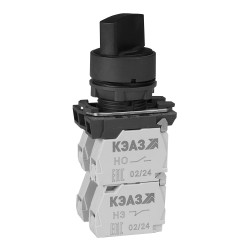 Переключатель КПЕ1531Р-черный-3но+1нз-ручка-фикс-2поз-IP54-КЭАЗ