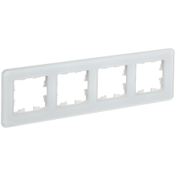 BRITE Рамка 4-местная РУ-4-2-Бр стекло белый RE IEK