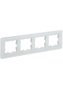 BRITE Рамка 4-местная РУ-4-2-Бр стекло белый RE IEK