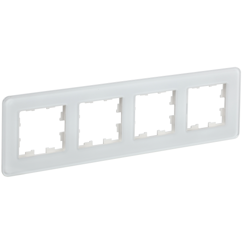 BRITE Рамка 4-местная РУ-4-2-Бр стекло белый RE IEK