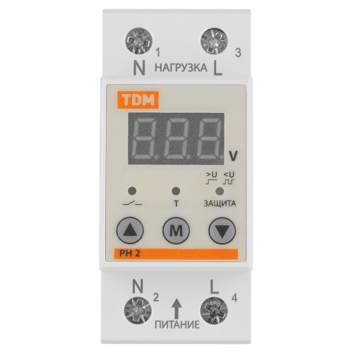 Реле напряжения 1ф РН 2 40А-220В (LED-дисплей) TDM