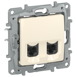IEKETIKA Розетка компьютерная двойная RJ45 категория 5Е UTP 6723551 слоновая кость IEK