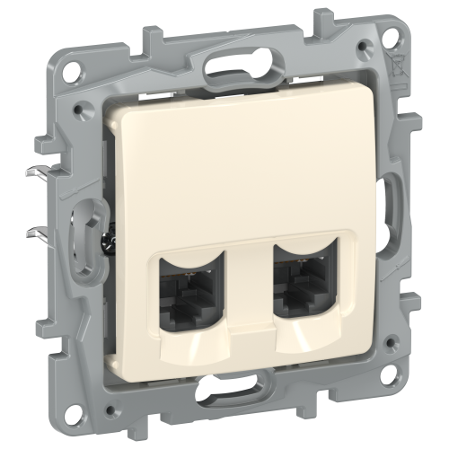 IEKETIKA Розетка компьютерная двойная RJ45 категория 5Е UTP 6723551 слоновая кость IEK